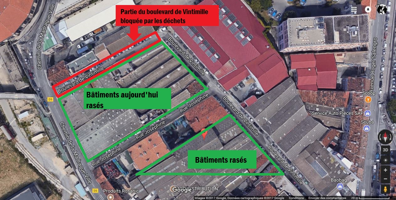 Boulevard de Vintimille bouché-Marseille-Déchets-Marseillais-Google Map_2017_Cedric STANGHELLINI-DR